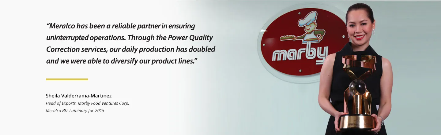 Marby representative beside his customer testimonial.