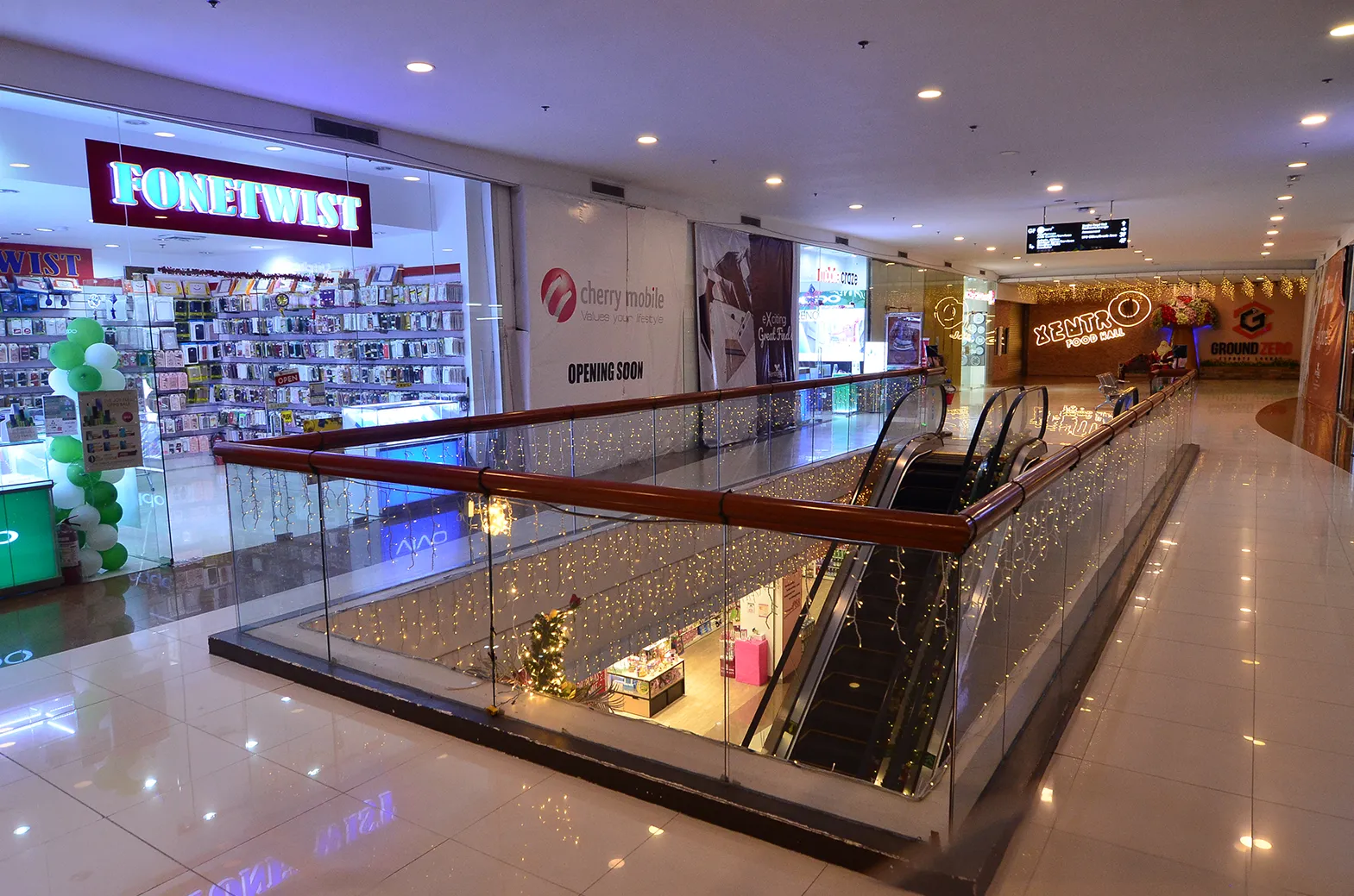 Shops inside a XentroMall community mall.