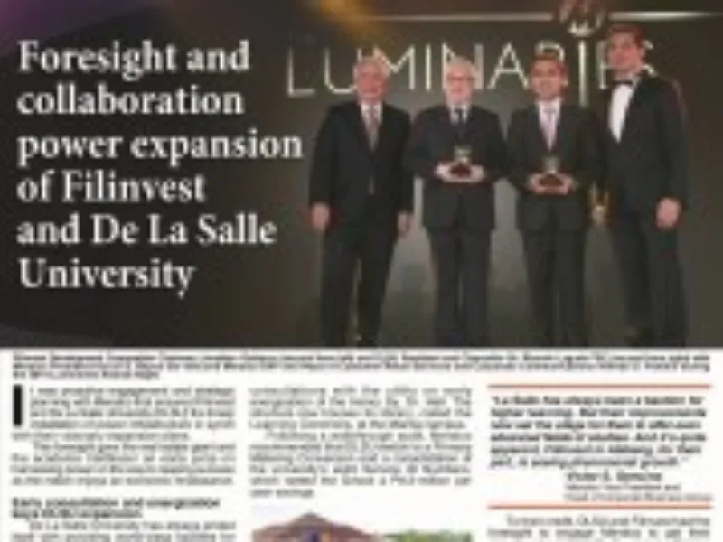 Foresight and collaboration power expansion of Filinvest and De La Salle University
