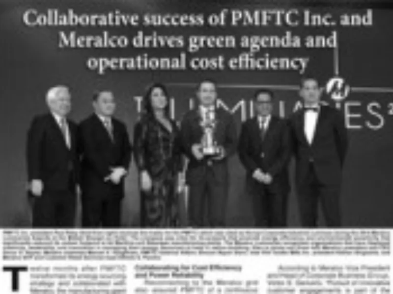 Collaborative success of PMFTC Inc. and Meralco drives green agenda and operational cost efficiency