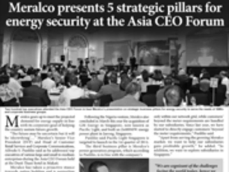 Meralco presents 5 strategic pillars for energy security at the Asia CEO Forum