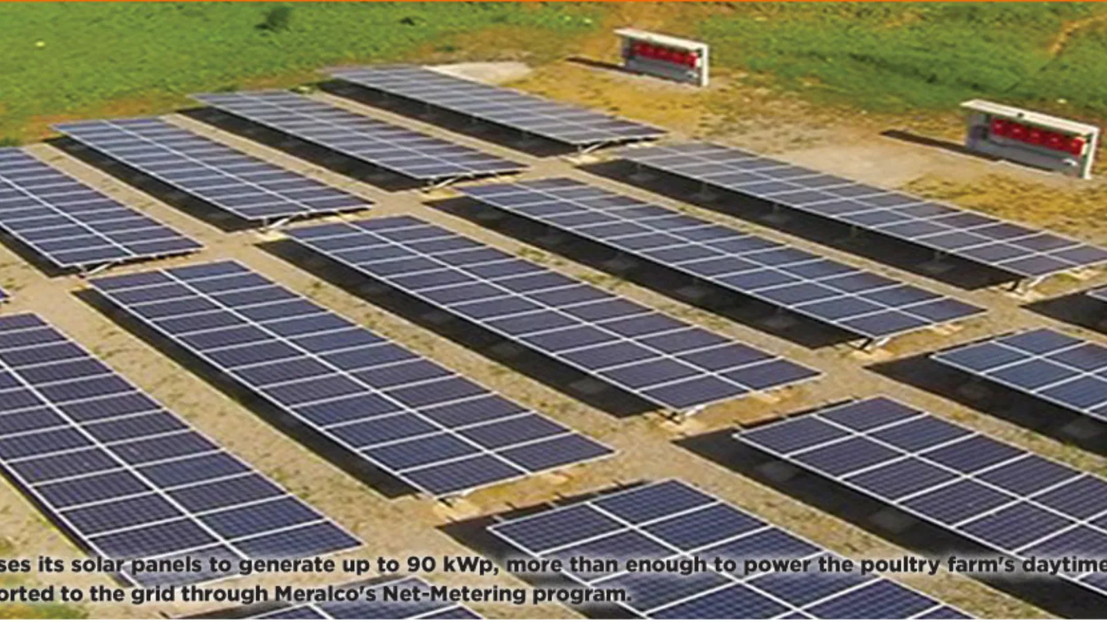 Solar panels installed at Perry’s Farm.