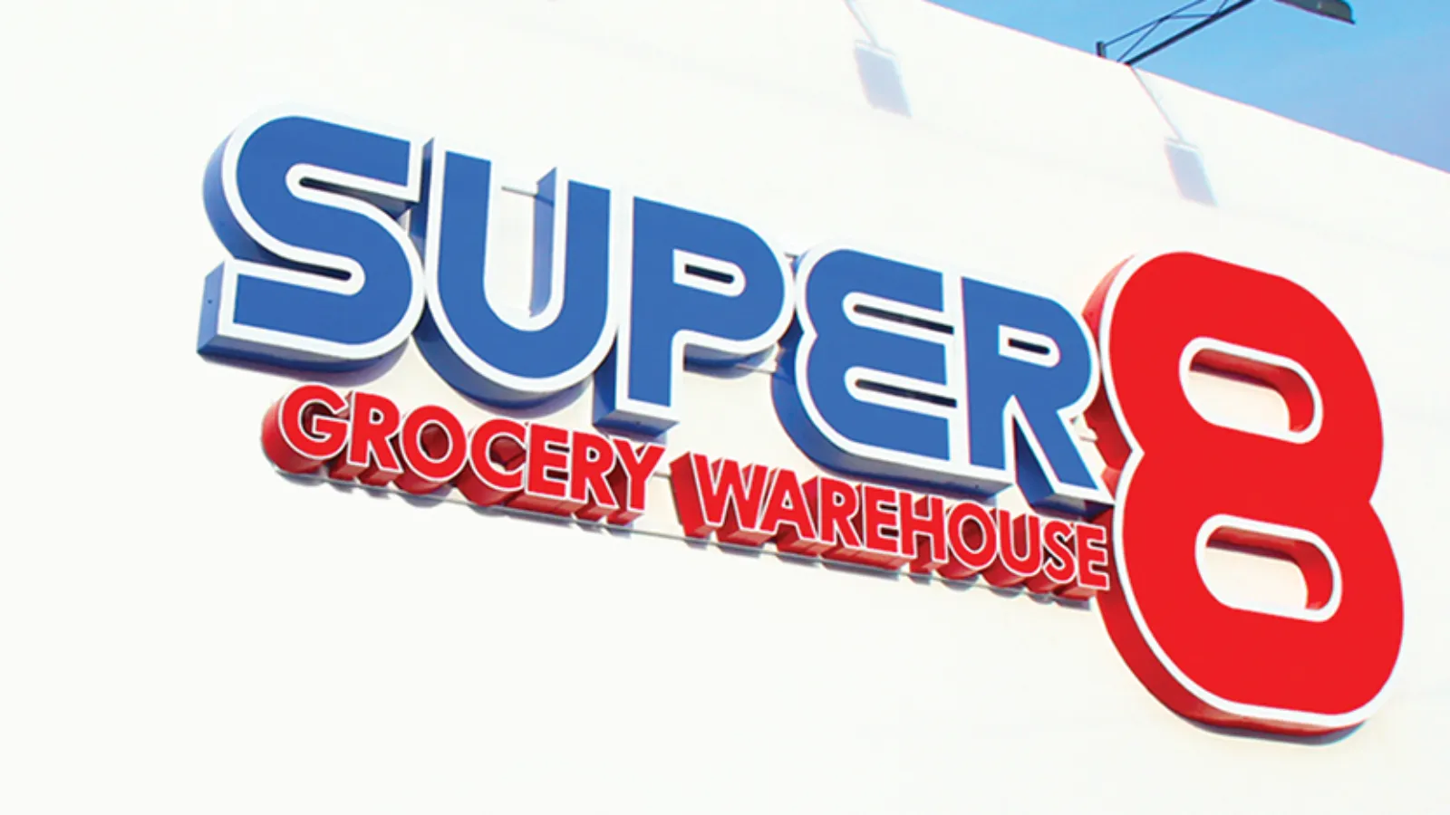 Super 8 storefront sign.