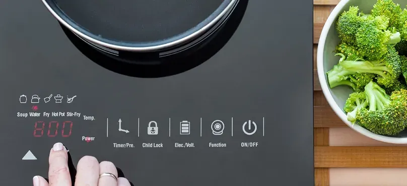 The control panel of an induction cooker