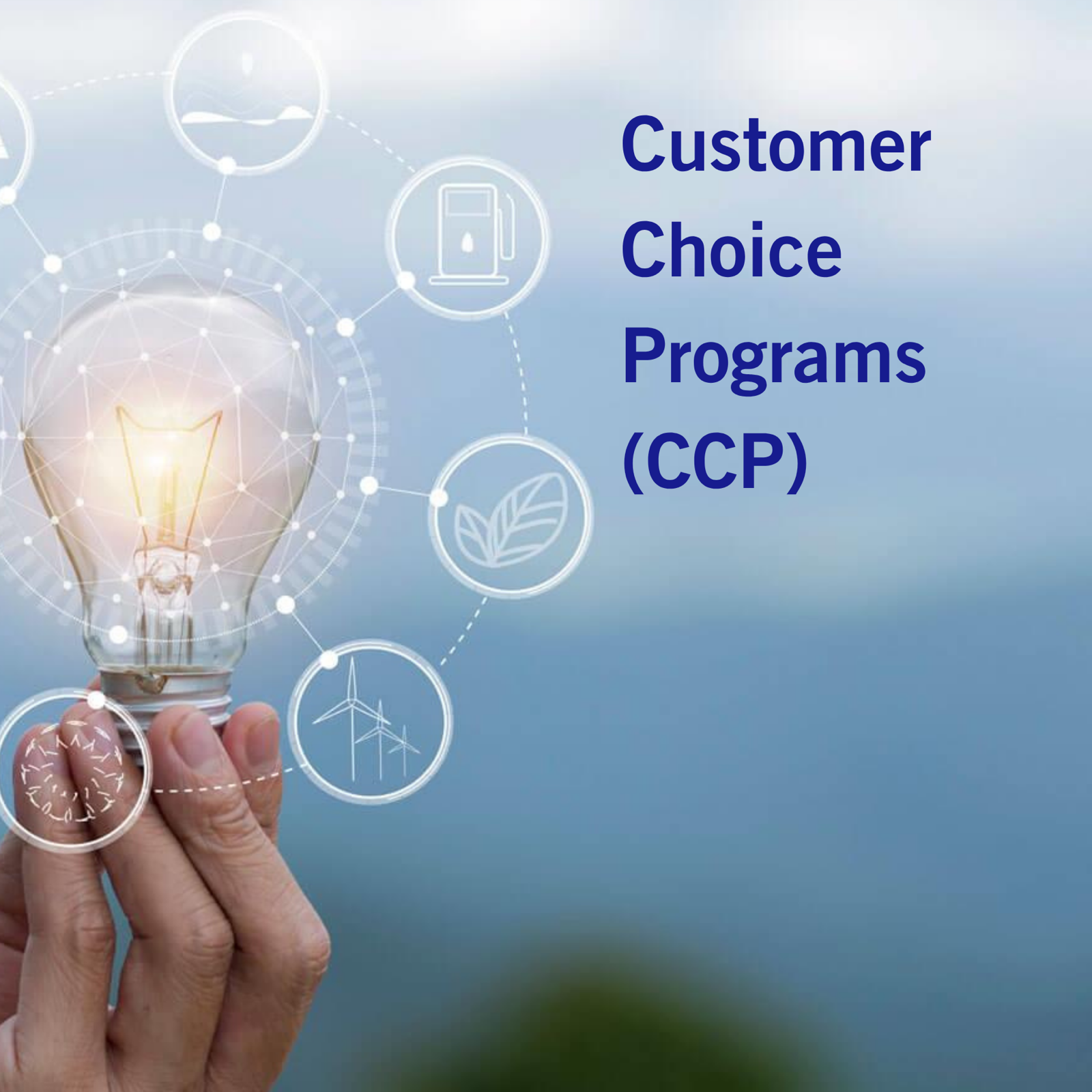 Customer Choice Programs trade presenter cover with energy illustrations