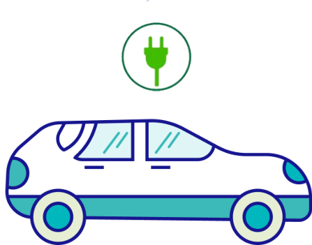 Side view of a car with a single charging-plug badge