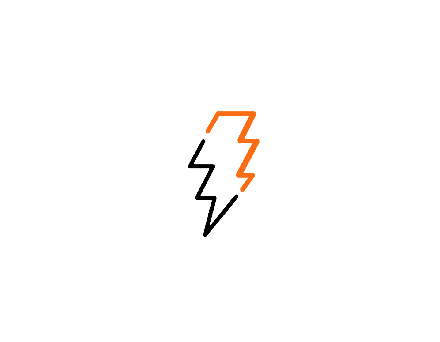 Black and orange lightning bolts