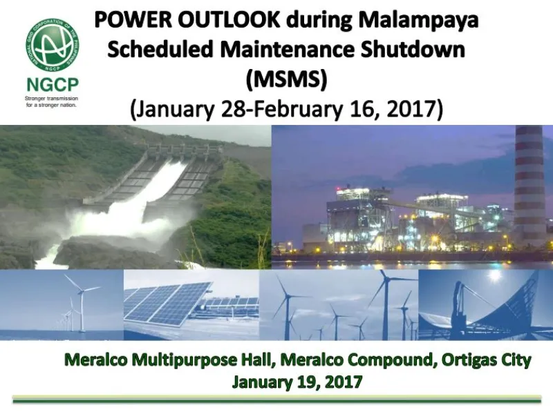 Power Supply Scenario Jan 2017