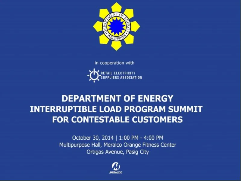 DOE Power Outlook as of 10.30.14