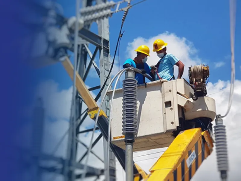 Meralco linemen work on industrial parks power grids