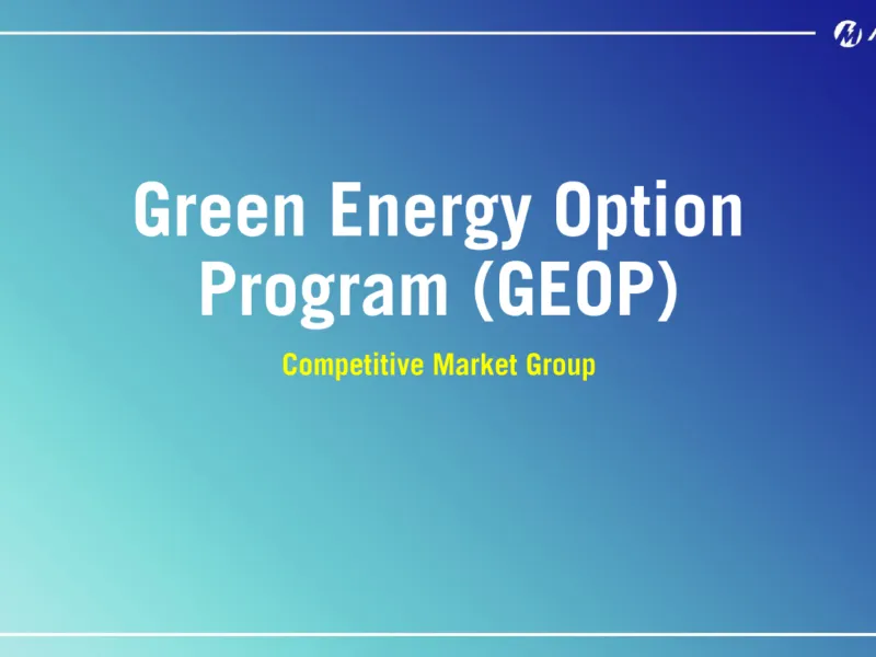 Green Energy Option Program - LISP webinar