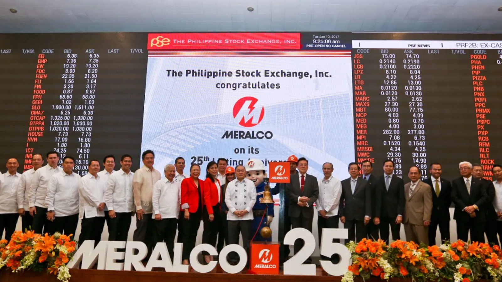 MER shares mark 25th year at the Exchange