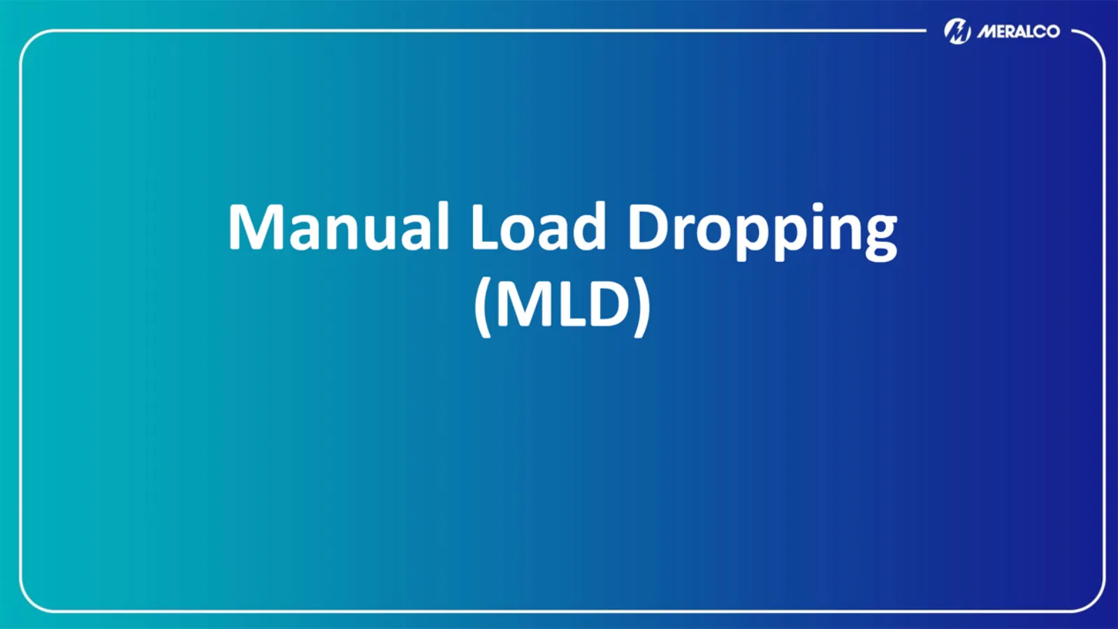Manual Load Dropping