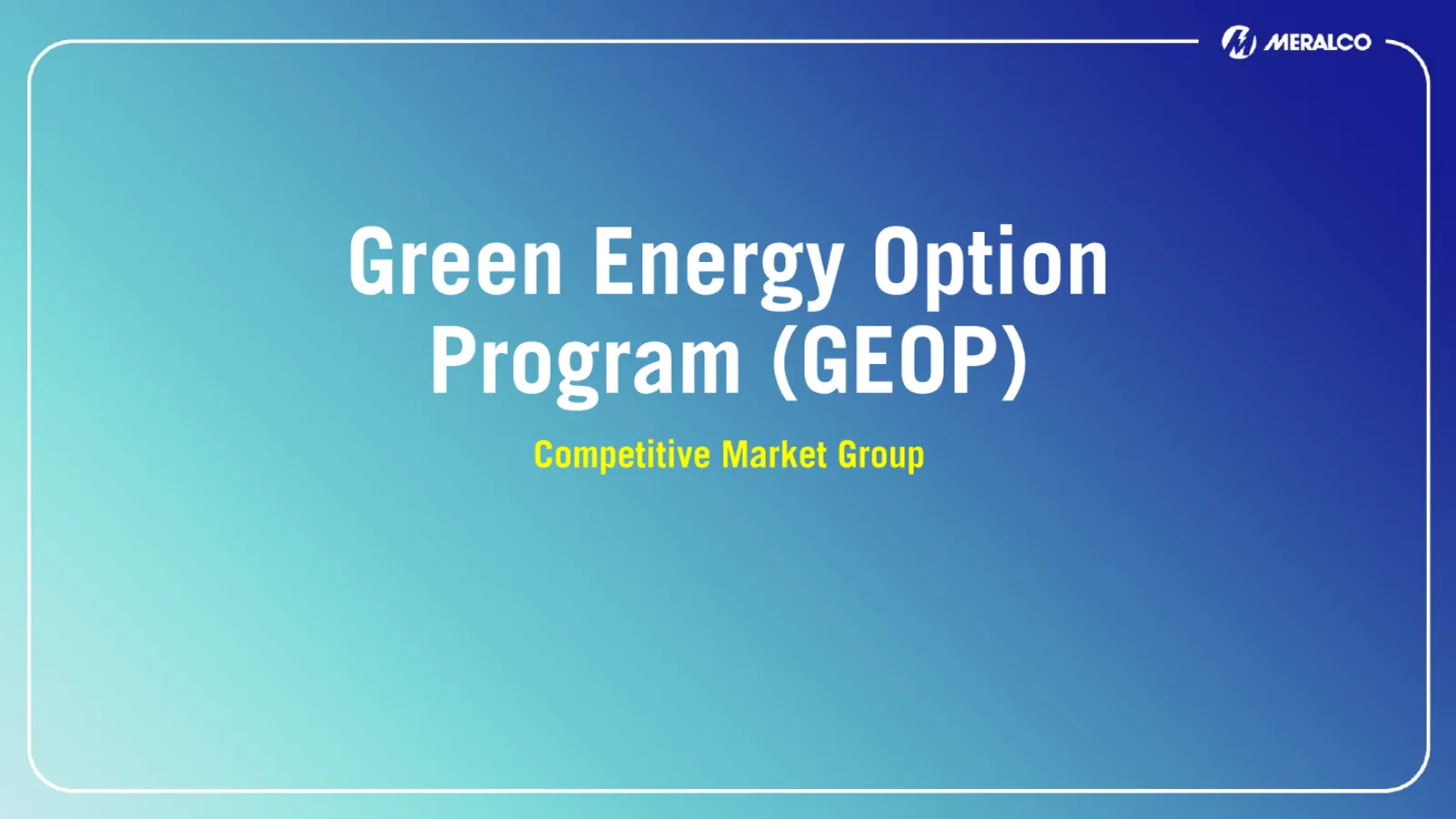 Green Energy Option Program - LISP webinar