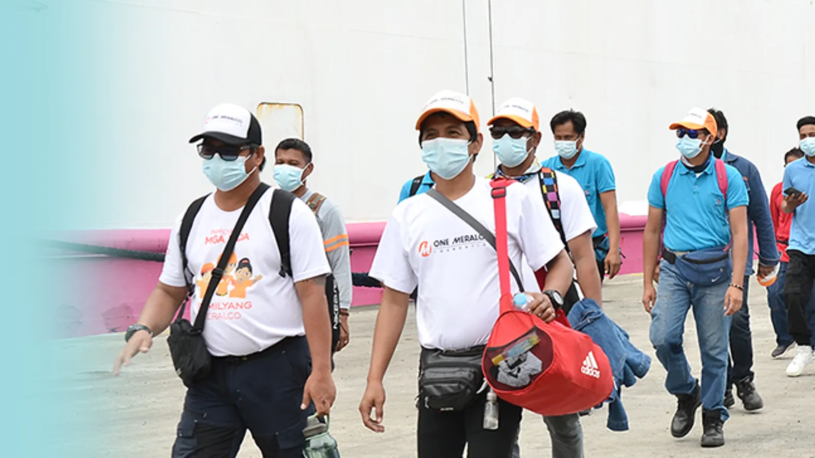 Linemen and engineers of Manila Electric Company arrive in Manila