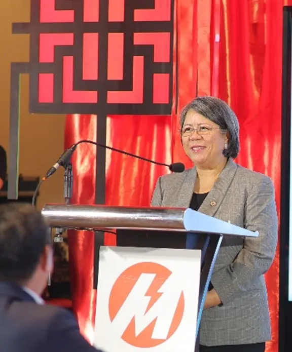 DOE Undersecretary Rowena Cristina Guevara delivers the keynote address at Meralco’s Power Up Talks roundtable.