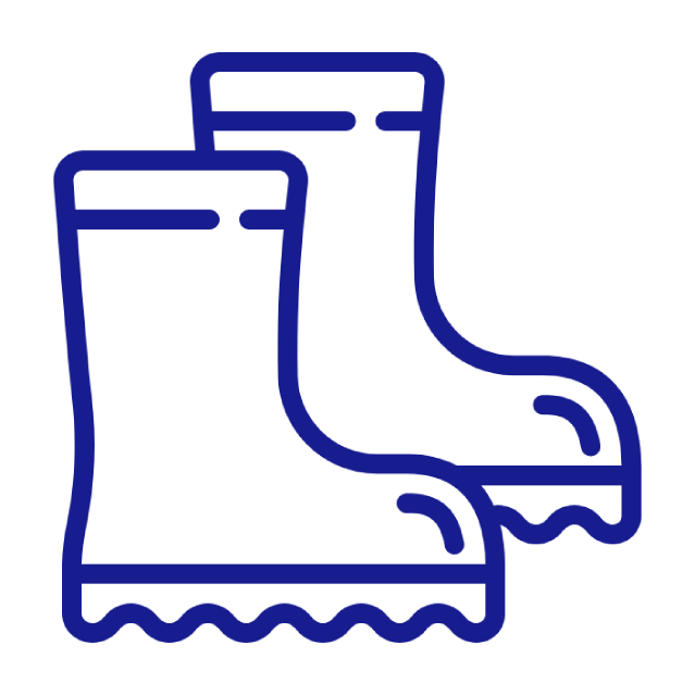 Use rubber boots and gloves for added protection