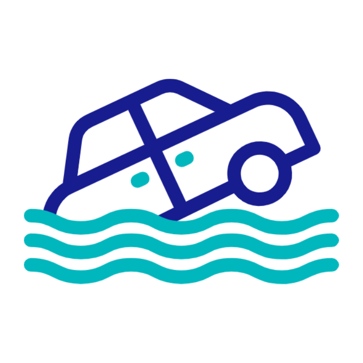 I think I can, I think I can Do not drive a light vehicle through flooded streets, you can either lose control or risk stalling