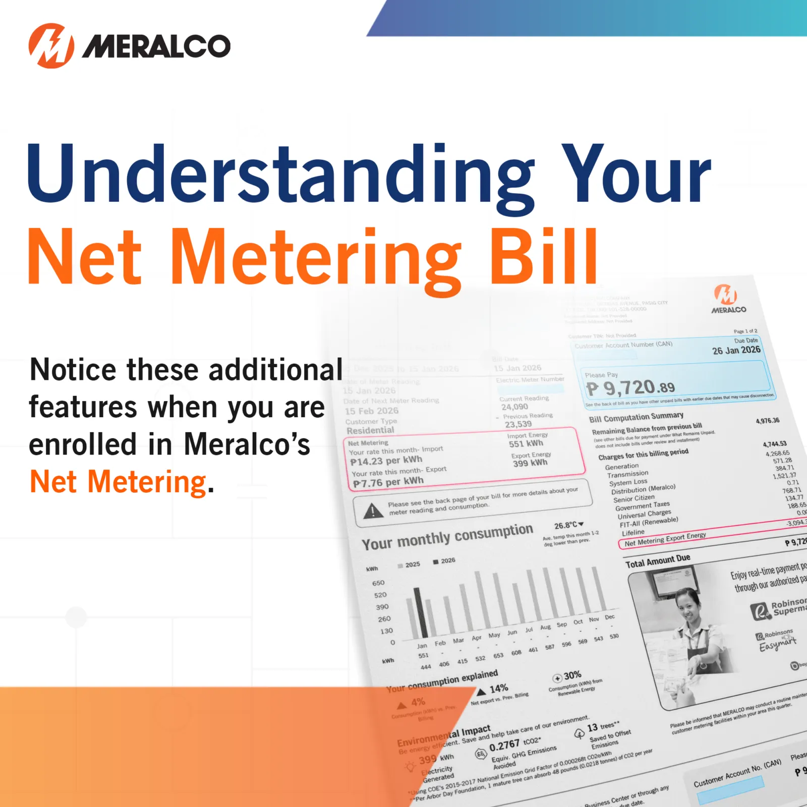 Introductory Net Metering bill explainer graphic.