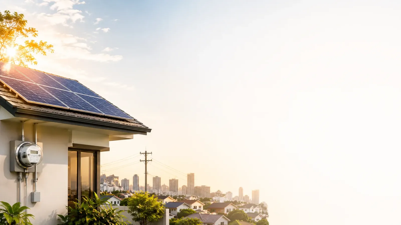 Solar panels generate renewable electricity as part of a changing energy system.