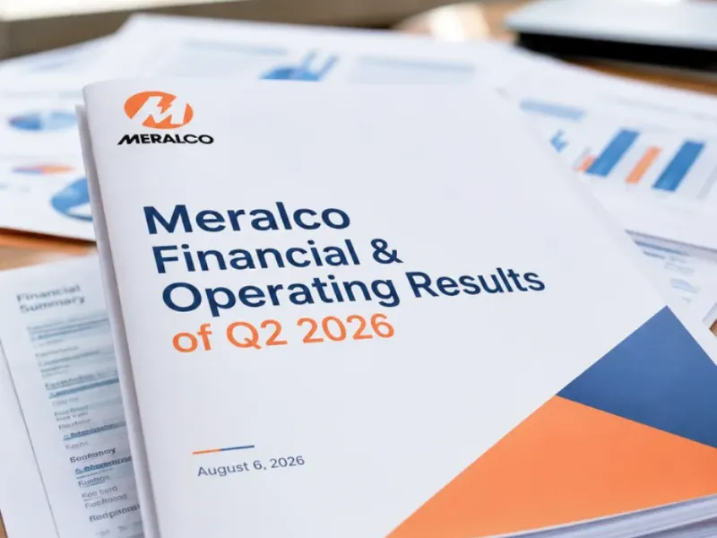 Printed Meralco financial and operating results materials for Q2 2026.